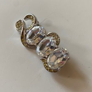 Joan Rivers 2000 Millenium Crystal Rhinestone Brooch art deco